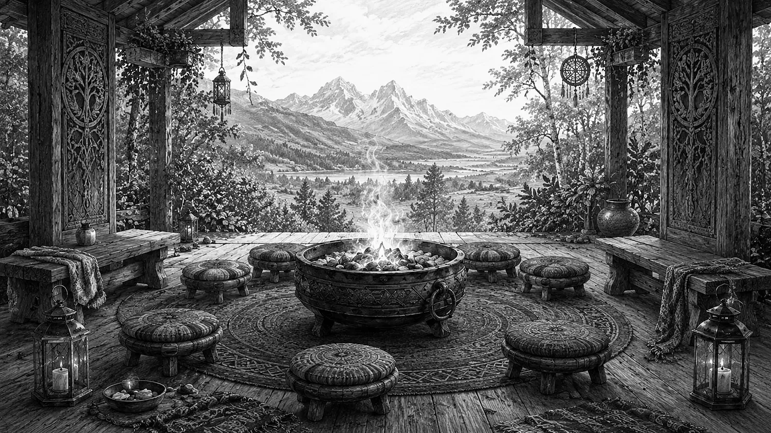 A gathered hearth scene for the careful work of speaking about practice without arguing people into it.